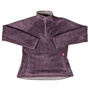 The North Face Osito Quarter Zip Fleece Pullover Purple High Pile Fuzzy Womens